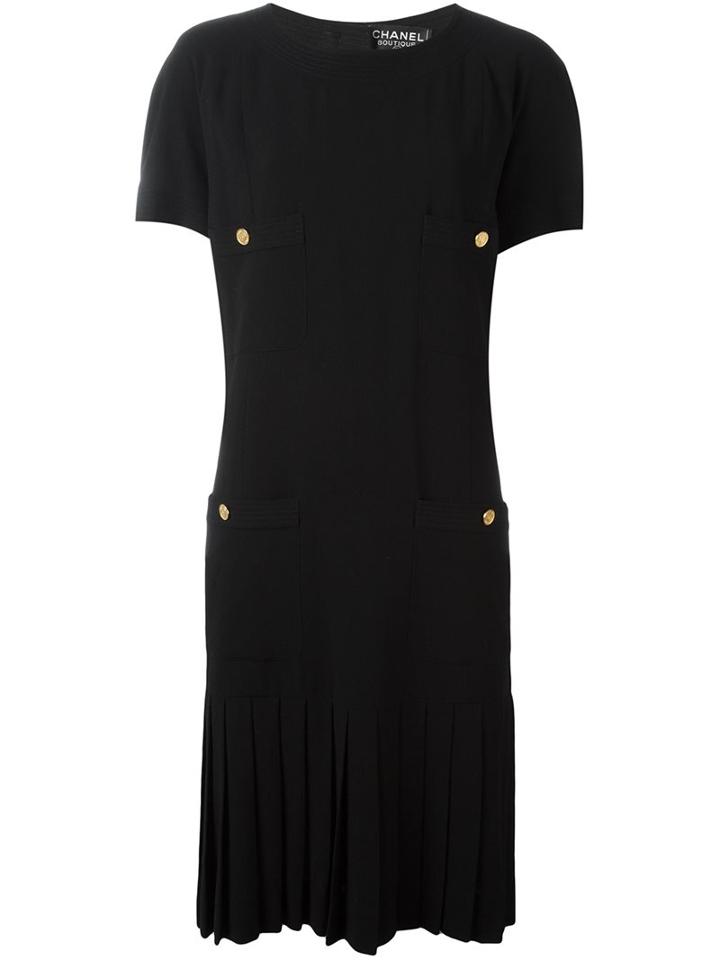 Chanel Vintage Pleated Hem Dress