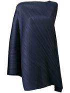Pleats Please By Issey Miyake Micro-pleated Asymmetric Top - Blue