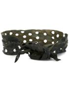 Ma+ Cut-out Leather Scarf, Women's, Blue, Leather