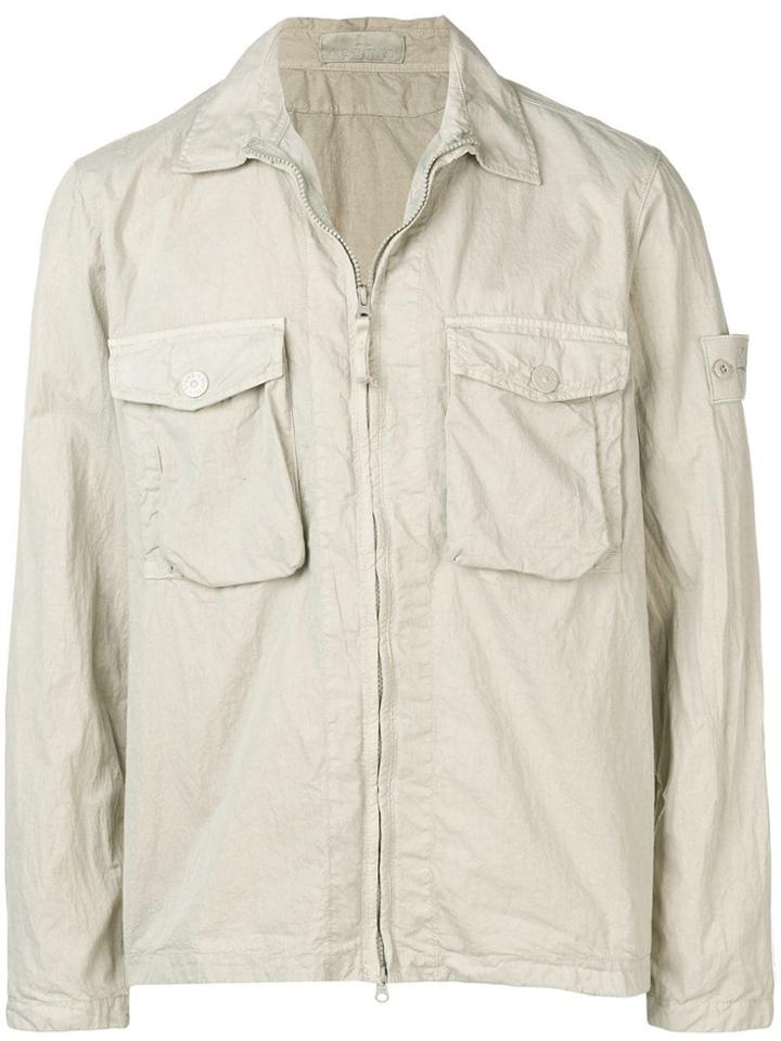 Stone Island Crinkle-styled Shrt Jacket - Brown