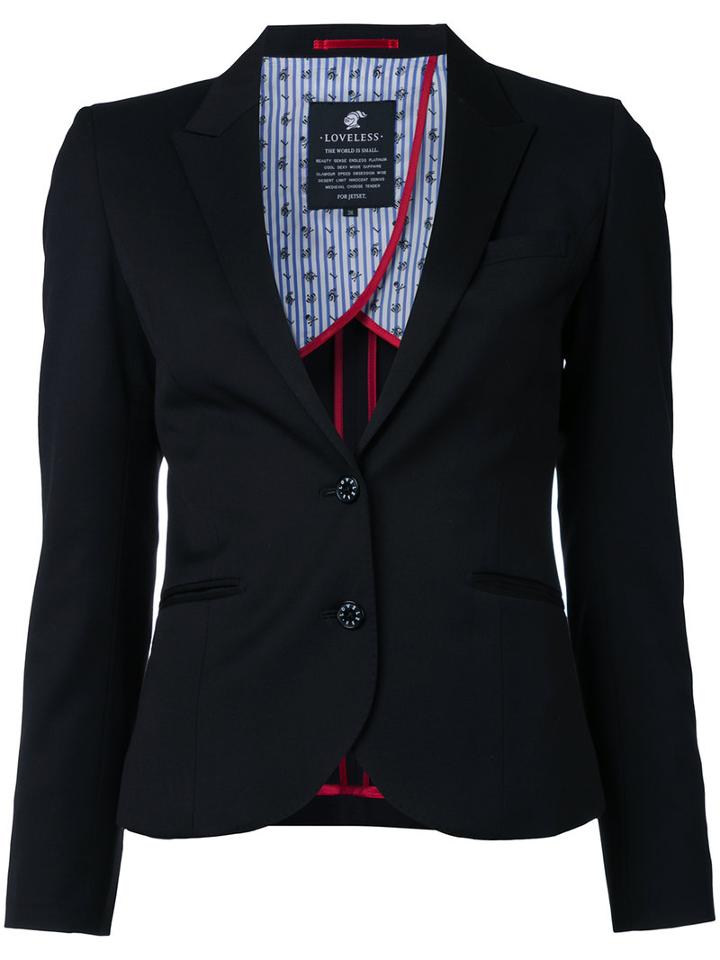 Loveless - Fitted Blazer - Women - Polyester/polyurethane/rayon - 9, Black, Polyester/polyurethane/rayon