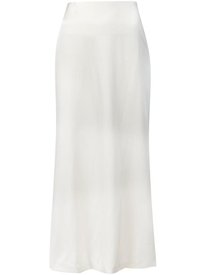 Calvin Klein Collection Fluid A-line Skirt, Women's, Size: 46, White, Silk