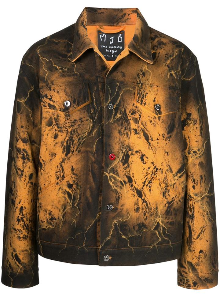 Mjb Marc Jacques Burton Pax Tie-dye Denim Jacket - Black