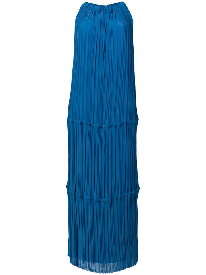 P.a.r.o.s.h. Pleated Column Dress - Blue