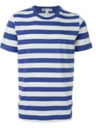 Y-3 Striped T-shirt, Men's, Size: M, Blue, Cotton