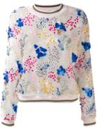 Miahatami - Sheer Embellished Sweatshirt - Women - Silk - 38, White, Silk