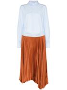 Plan C Two-in-one Shirt Dress - Blue