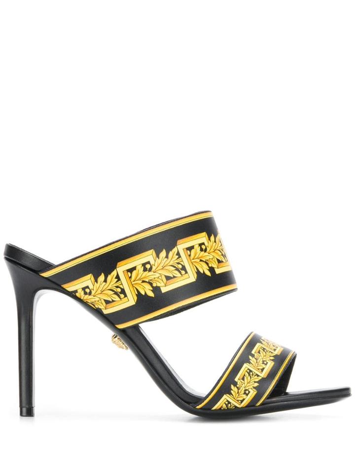 Versace Barocco Print Sandals - Yellow
