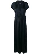 Giorgio Armani V-neck Draped Maxi Dress - Black