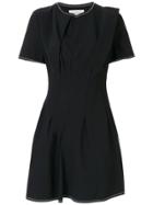 Portspure Gathered Front Flared Dress - Black