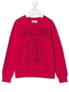 Moschino Kids Teen Stitch Logo Sweatshirt - Red
