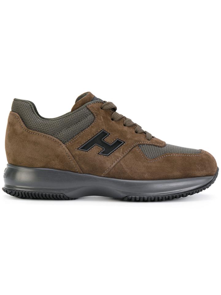 Hogan Branded Sneakers - Brown