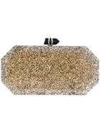 Marchesa Marbeled Box Clutch Bag - Metallic