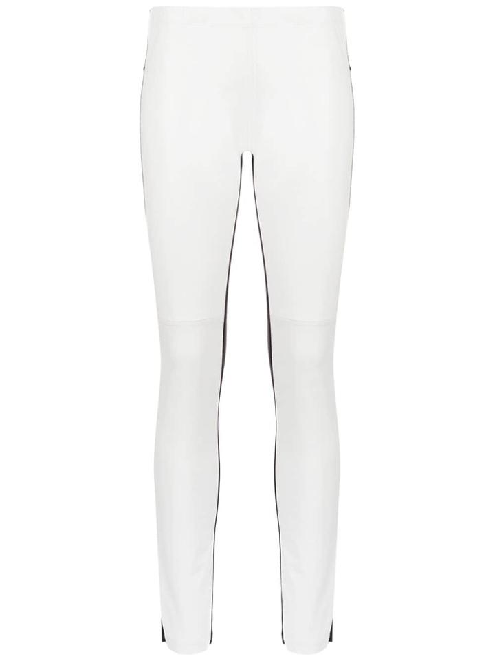Andrea Bogosian Bicolour Leather Trousers - White