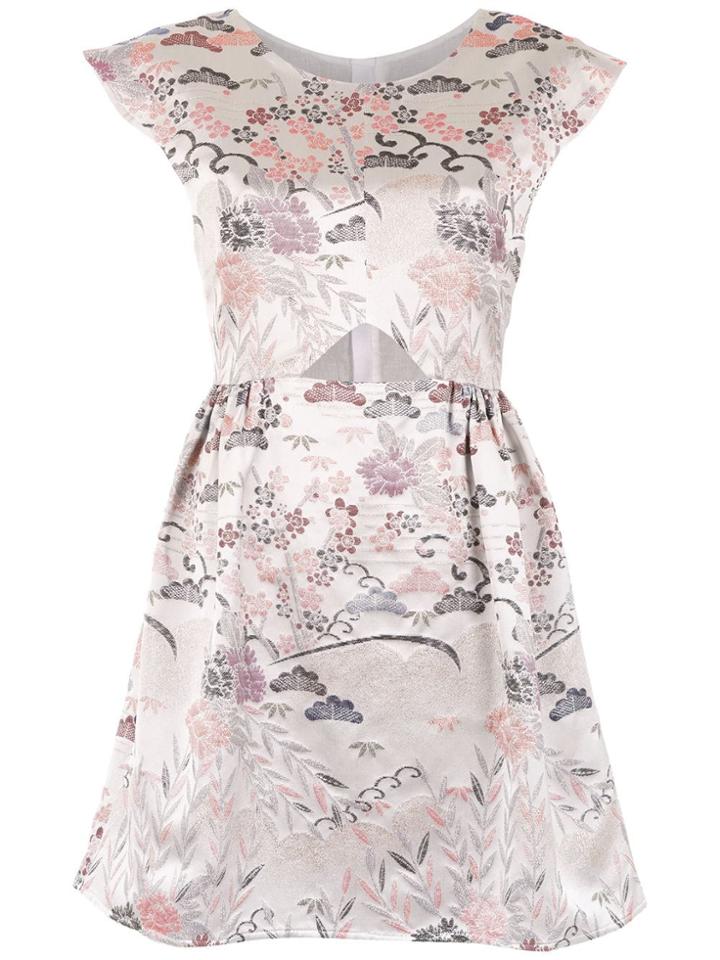 Framed Tokyo Printed Dress - White