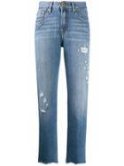 Don't Cry Distressed Straight Jeans - Blue