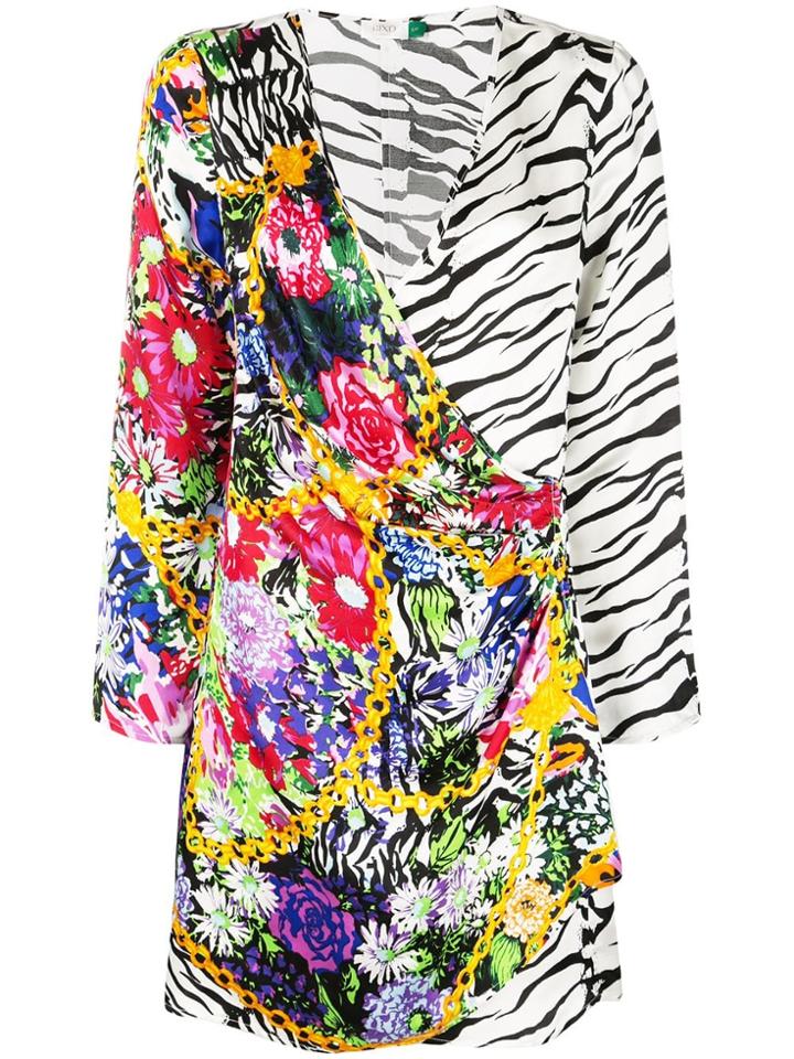 Rixo London Contrasting Print Short Dress - Multicolour