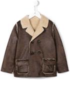 Babe And Tess Reversible Faux Shearling Coat, Boy's, Size: 10 Yrs, Brown
