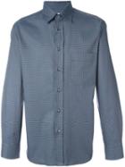 Brioni Checked Shirt, Men's, Size: Large, Blue, Cotton