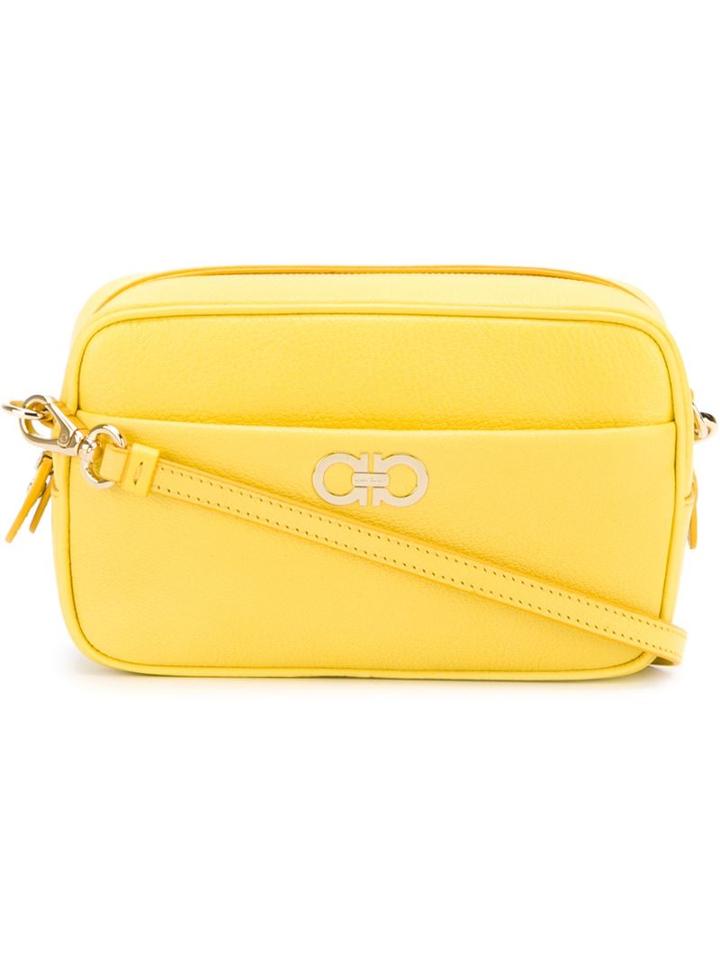 Salvatore Ferragamo Double Gancio Camera Bag, Women's, Yellow/orange, Leather