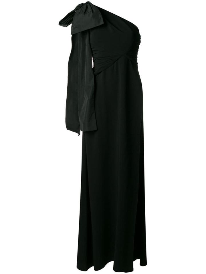 Rochas Bow One-shoulder Evening Dress - Black
