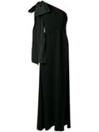 Rochas Bow One-shoulder Evening Dress - Black