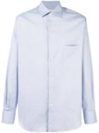 Loro Piana Micro-print Shirt, Men's, Size: Medium, Blue, Cotton