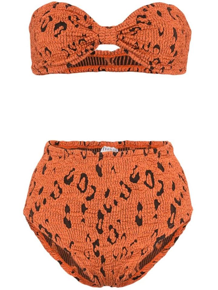 Hunza G Posey Leopard-print Bikini - Orange
