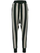 Unconditional - Striped Cropped Trousers - Women - Cotton/spandex/elastane - S, Black, Cotton/spandex/elastane