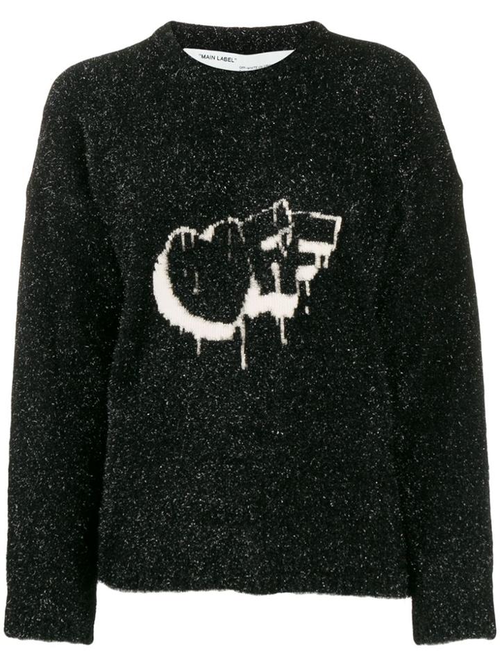 Off-white Crewneck Logo Sweater - Black
