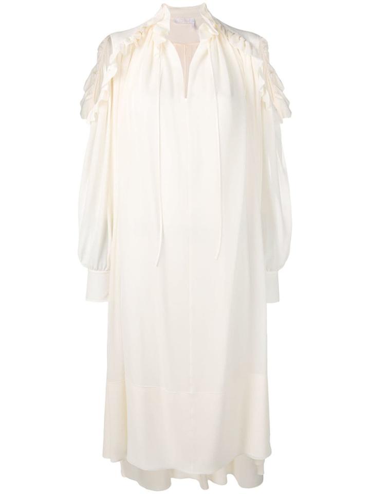 Chloé Ruffle Trim Dress - Neutrals