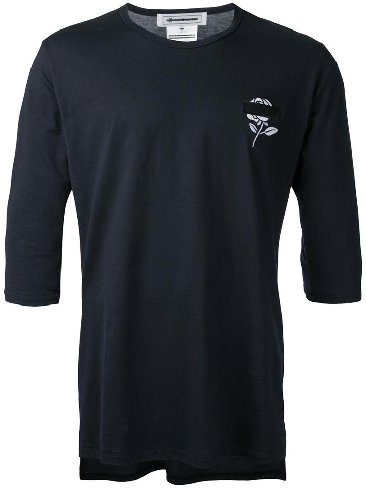 Anrealage Flower Long T-shirt, Men's, Size: 48, Black, Cotton