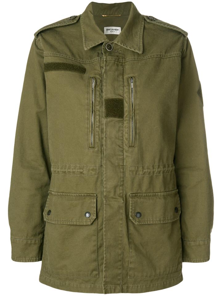 Saint Laurent Short Garbadine Parka - Green