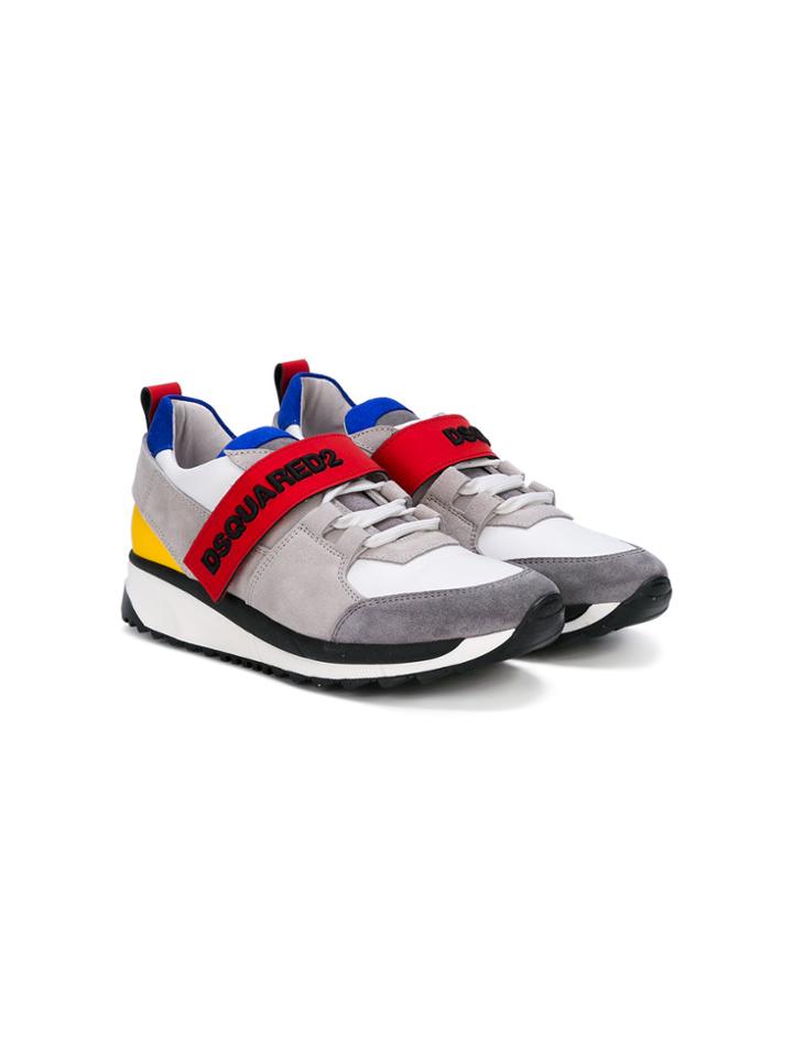 Dsquared2 Kids Logo Strap Sneakers - Grey