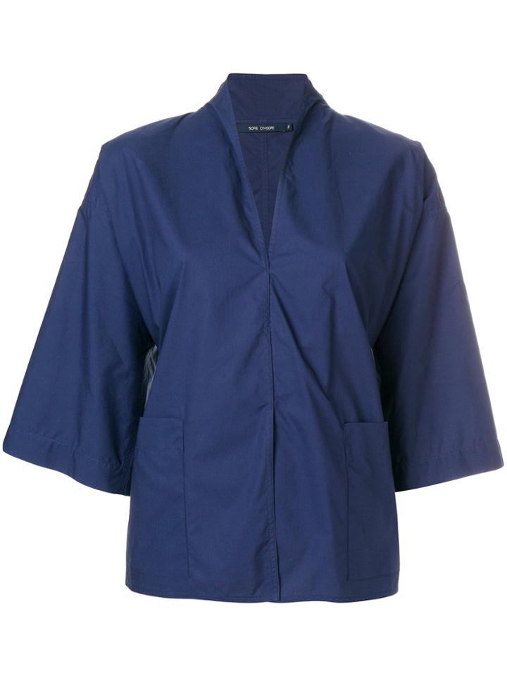 Sofie D'hoore Loose V-neck Shirt - Blue