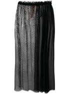 No21 Mesh And Chiffon Panelled Skirt, Women's, Size: 44, Black, Polyester/silk/cotton