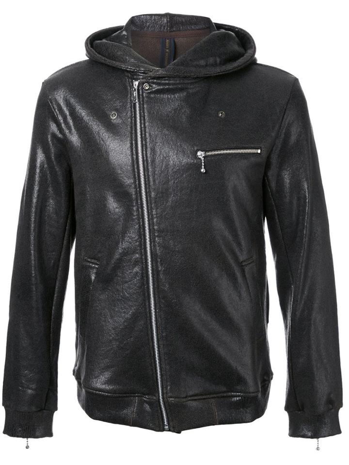 Maison Mihara Yasuhiro Coated Zipped Hoodie - Black