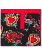Dolce & Gabbana Heart Printed Scarf - Black