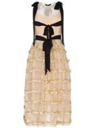 Simone Rocha Tier Bow Embellished Dress - Nude & Neutrals