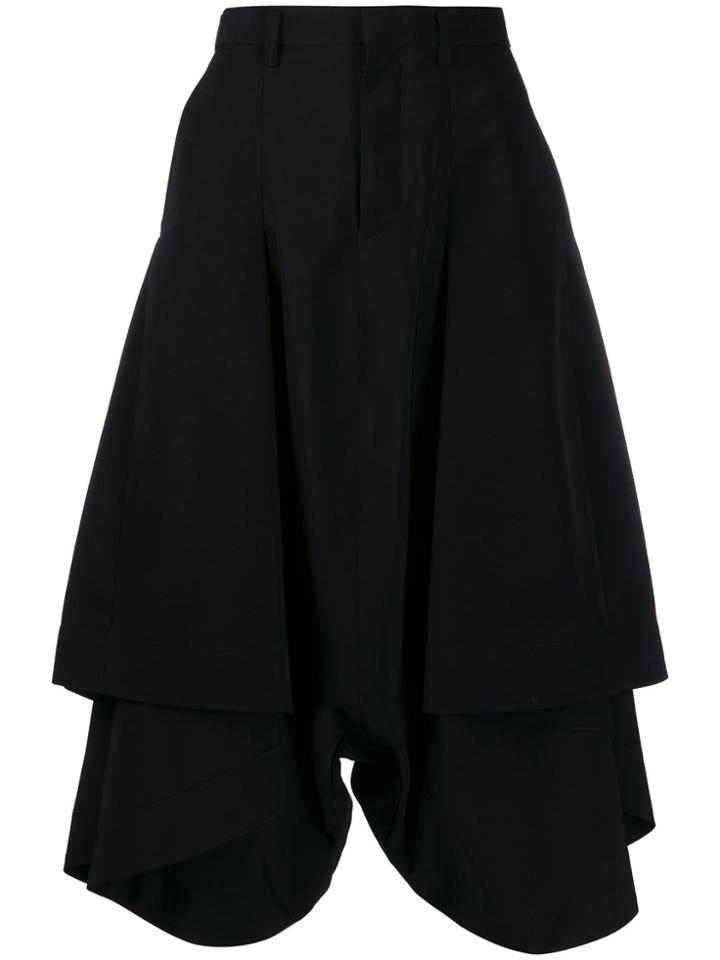 Comme Des Garçons Noir Kei Ninomiya Layered Cropped Trousers - Black
