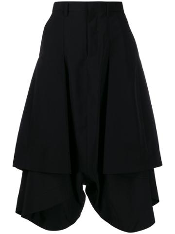 Comme Des Garçons Noir Kei Ninomiya Layered Cropped Trousers - Black