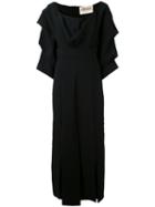 A.w.a.k.e. - Draped Sleeves Dress - Women - Cotton/nylon/spandex/elastane - 38, Black, Cotton/nylon/spandex/elastane