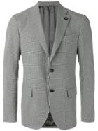 Lardini Houndstooth Pattern Blazer - Grey
