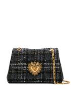 Dolce & Gabbana Devotion Tweed Shoulder Bag - Black