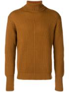 Maison Flaneur Ribbed Turtle Neck Jumper - Brown