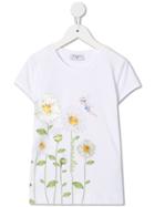 Monnalisa Daisy Print T-shirt - White