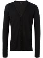 Isabel Benenato V-neck Cardigan, Men's, Size: Medium, Black, Virgin Wool