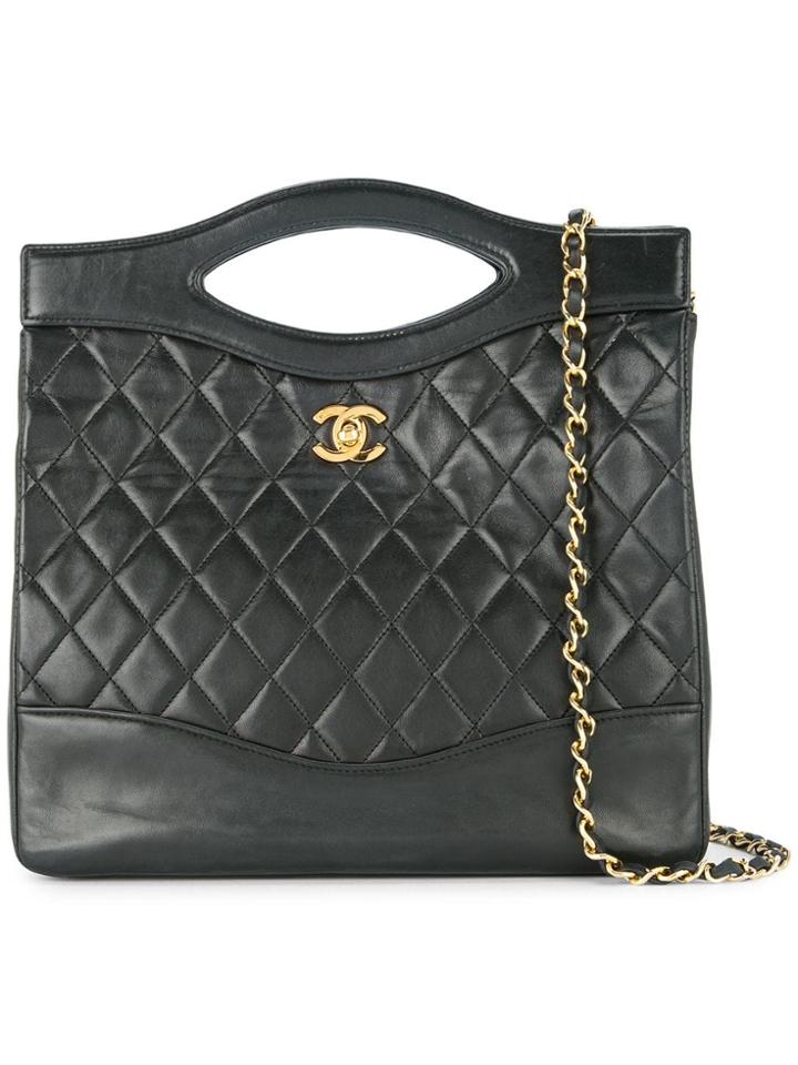 Chanel Vintage Turnlock 2way Bag - Black