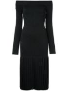 Rebecca Vallance Malena Knit Pleat Dress - Black