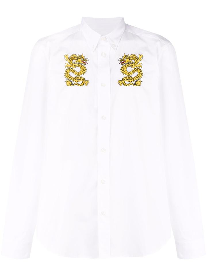 Kenzo Embroidered Dragon Shirt - White